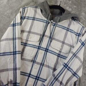 NWT Aeropostale Hooded Flannel Shirt Men's Sm Button Up Plaid Long Sleeve Casual